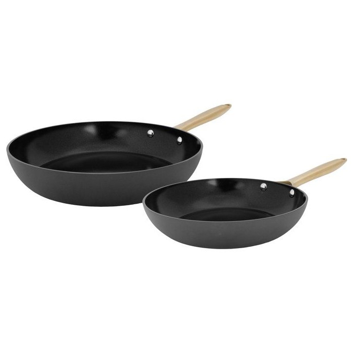 Poeles - COSY & TRENDY - Elegance Set 2 - 24+28 cm - Noir - Aluminium recyclé - Tous feux