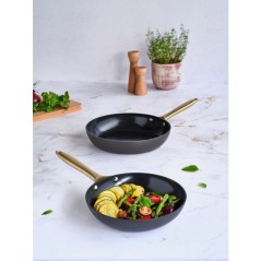 Poeles - COSY & TRENDY - Elegance Set 2 - 24+28 cm - Noir - Aluminium
