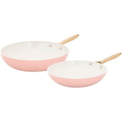 Poeles - COSY & TRENDY - Elegance Set 2 - 24+28 cm - Rose - Antiadhésif céramique