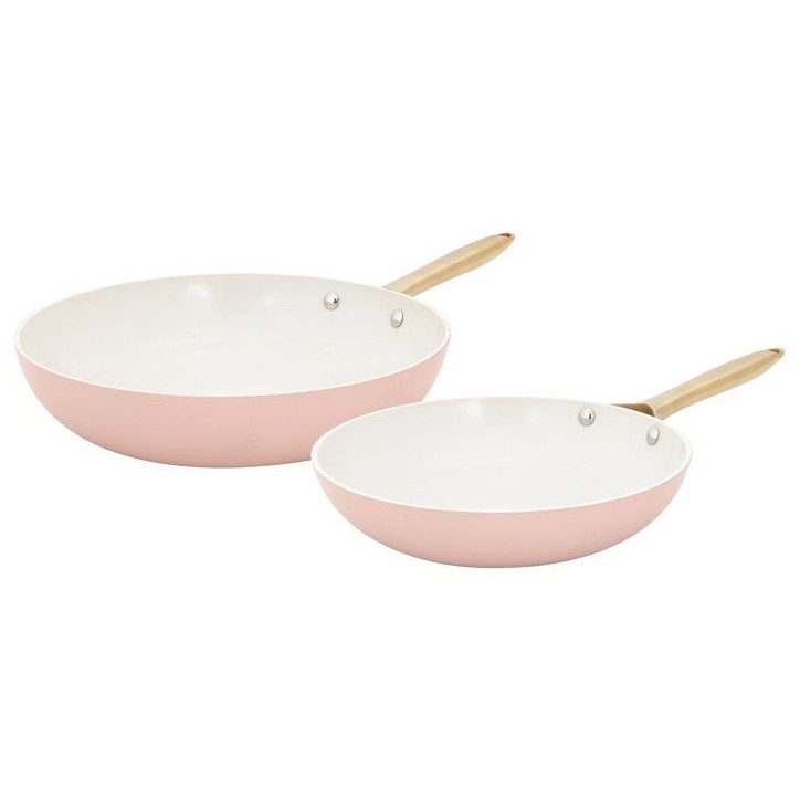 Poeles - COSY & TRENDY - Elegance Set 2 - 24+28 cm - Rose - Antiadhésif céramique