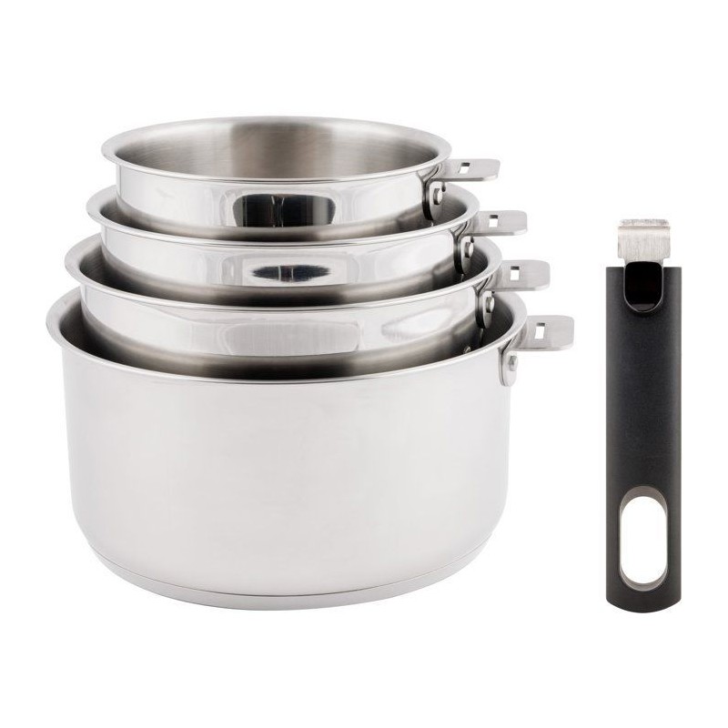 Casseroles - COSY & TRENDY - Click Set 4 - 14 a 20 cm - Inox - Poigné