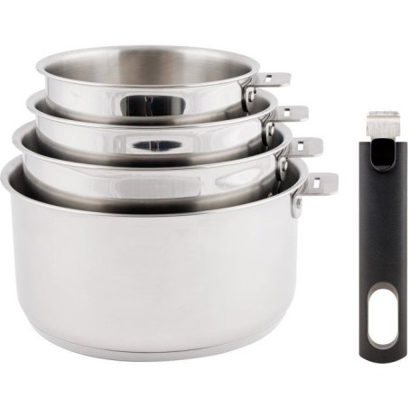 Casseroles - COSY & TRENDY - Click Set 4 - 14 a 20 cm - Inox - Poigné