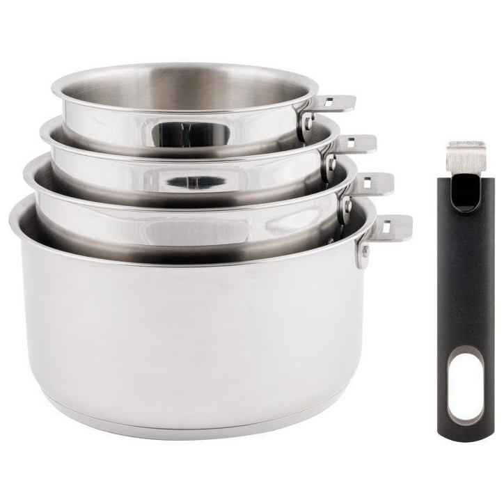 Casseroles - COSY & TRENDY - Click Set 4 - 14 a 20 cm - Inox - Poignée amovible