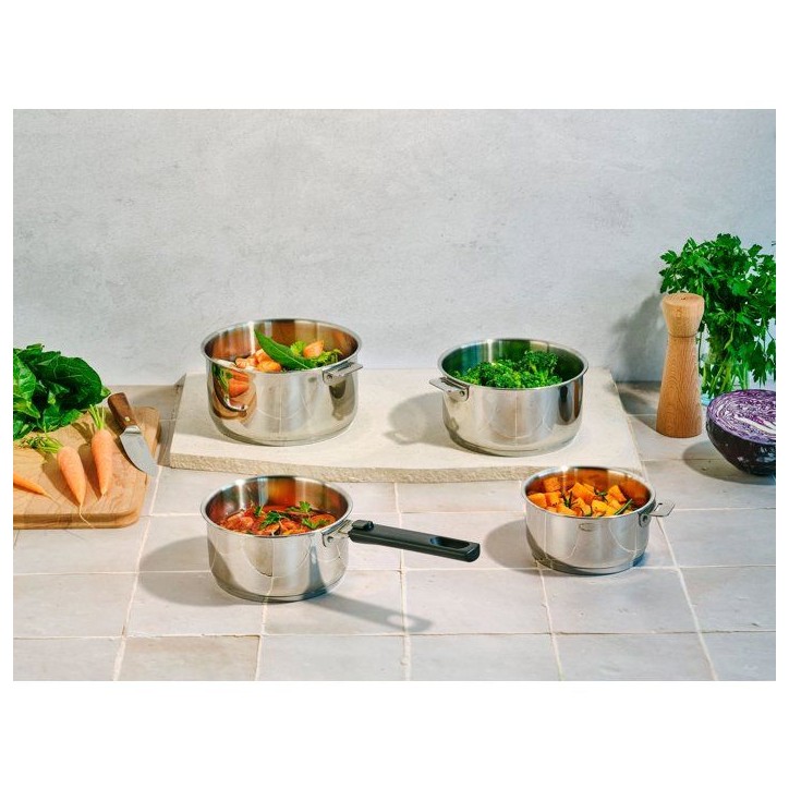 Casseroles - COSY & TRENDY - Click Set 4 - 14 a 20 cm - Inox - Poignée amovible