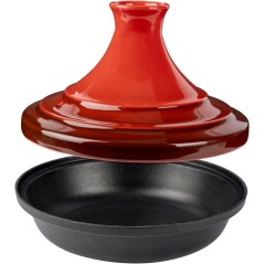 Tajine - COSY & TRENDY - Fontestic 28,5 cm - Fonte - Rouge - Tous feux