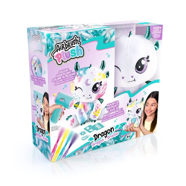 Dragon – Avec spray électronique, feutres et pochoirs – AIR 085-Canal Toys – Airbrush Plush