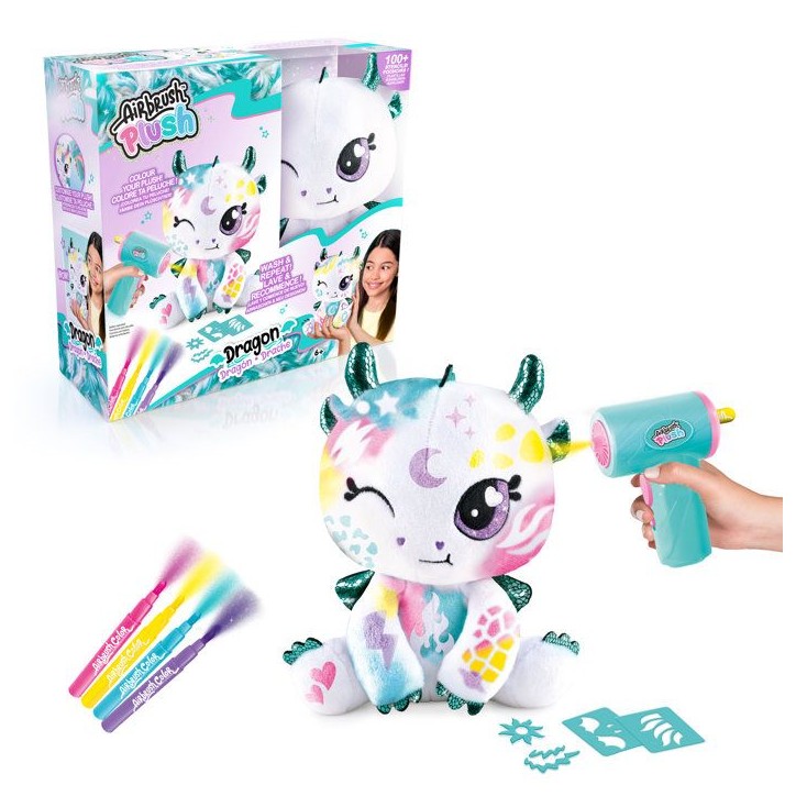 Dragon – Avec spray électronique, feutres et pochoirs – AIR 085-Canal Toys – Airbrush Plush