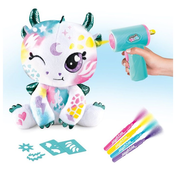 Dragon – Avec spray électronique, feutres et pochoirs – AIR 085-Canal Toys – Airbrush Plush