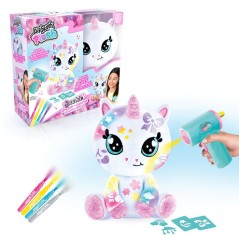 Licorne Pailletée – Avec spray électronique, feutres et pochoirs – AIR 088-Canal Toys – Airbrush Plush
