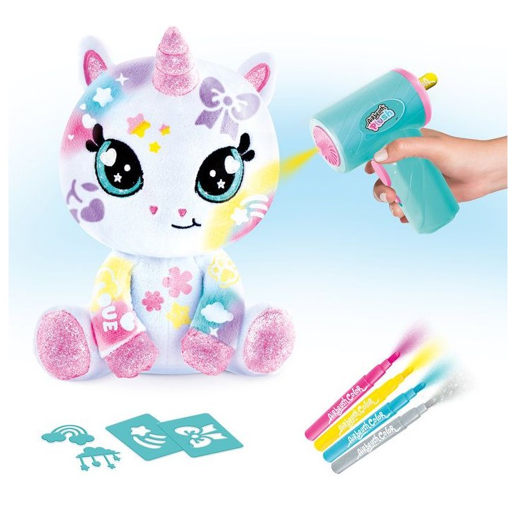 Licorne Pailletée – Avec spray électronique, feutres et pochoirs – AIR 088-Canal Toys – Airbrush Plush Licorne Pailletée – Avec spray électronique, feutres et pochoirs – AIR 088-Canal Toys – Airbrush Plush