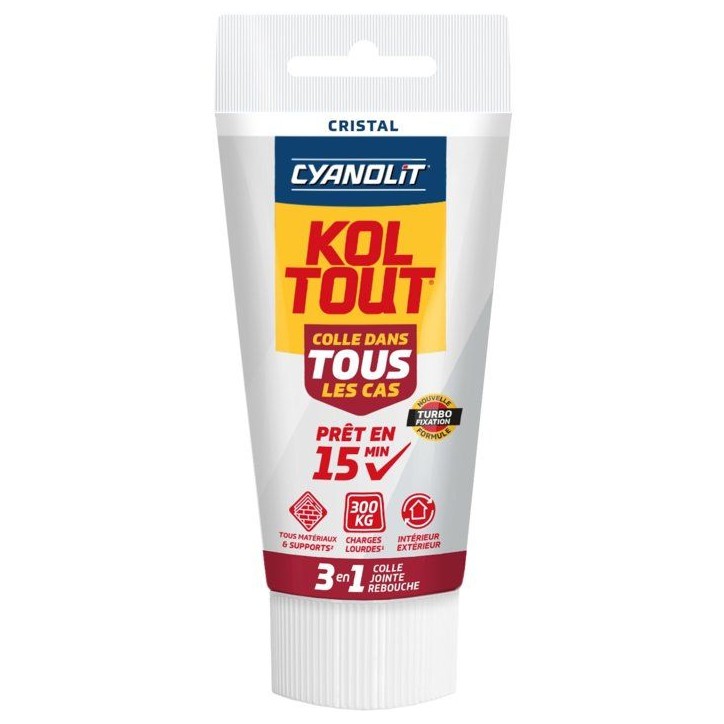 Colle de fixation et d'étanchéité - CYANOLIT - CRISTAL - Tube 50 ml - Transparent - Polyvalente flexible