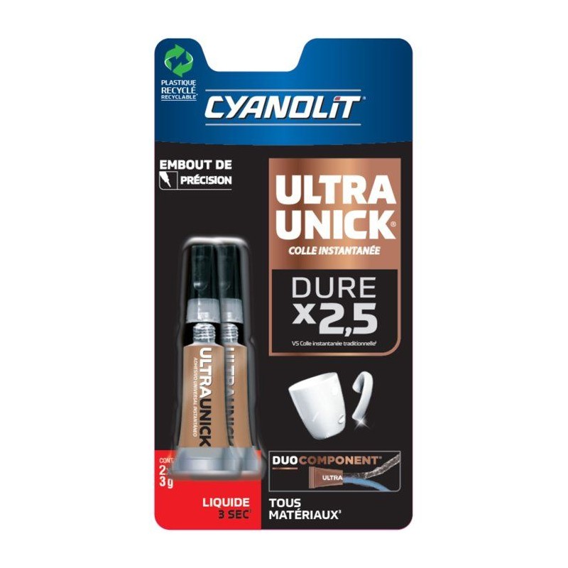 Colle universelle instantanée - CYANOLIT - ULTRA UNICK - 2x3 g - Ultr