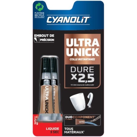 Colle universelle instantanée - CYANOLIT - ULTRA UNICK - 2x3 g - Ultr