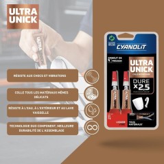 Colle universelle instantanée - CYANOLIT - ULTRA UNICK - 2x3 g - Ultr