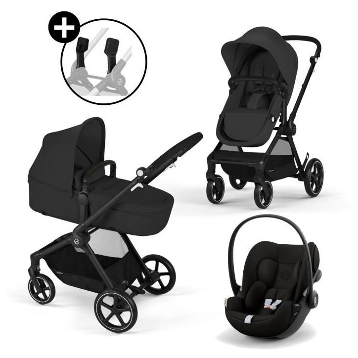 CYBEX Poussette trio EOS PLUS + Cloud G : poussette convertible + siege auto naissance allongeable+nacelle transformable en assi CYBEX Poussette trio EOS PLUS + Cloud G : poussette convertible + siege auto naissance allongeable+nacelle transformable en assi