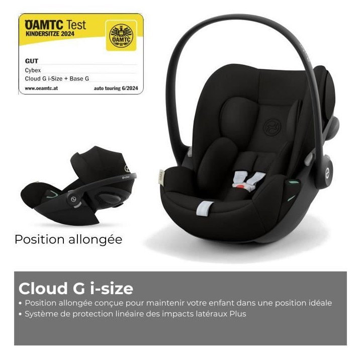 CYBEX Poussette trio EOS PLUS + Cloud G : poussette convertible + siege auto naissance allongeable+nacelle transformable en assi CYBEX Poussette trio EOS PLUS + Cloud G : poussette convertible + siege auto naissance allongeable+nacelle transformable en assi