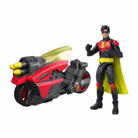 Figurine et véhicule - DC Premier - Robin 16,5 cm avec Moto Jet - Triple canon lance-projectiles - Des 4 ans