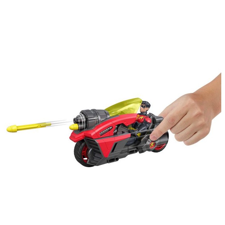 Figurine et véhicule - DC Premier - Robin 16,5 cm avec Moto Jet - Triple canon lance-projectiles - Des 4 ans