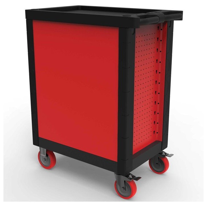 Servante d'atelier 7 tiroirs + 283 outils - Defpro - Noir/rouge - Charge 300 kg - Roues freinées