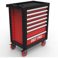Servante d'atelier 7 tiroirs + 283 outils - Defpro - Noir/rouge - Char