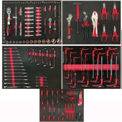 Servante d'atelier 7 tiroirs + 283 outils - Defpro - Noir/rouge - Char