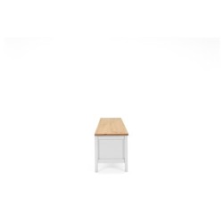 Meuble TV 2 tiroirs - Décor chene artisan et blanc - L 160 x P 45 x H