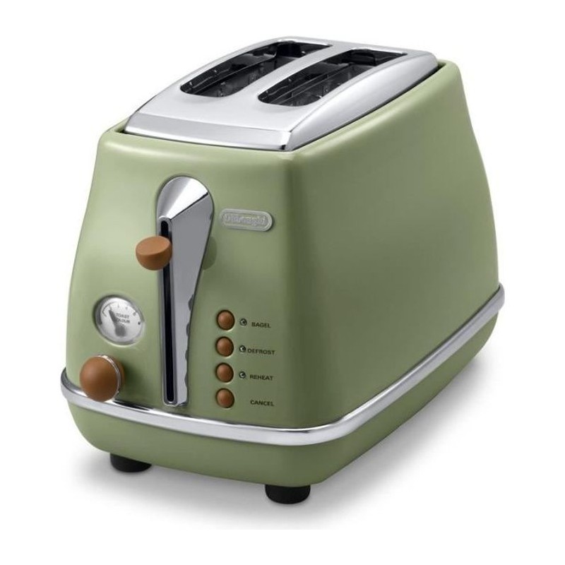 Grille pain - Delonghi - Icona Vintage - 2 tranches - 6 positions - Ve