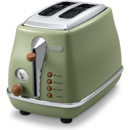 Grille pain - Delonghi - Icona Vintage - 2 tranches - 6 positions - Ve