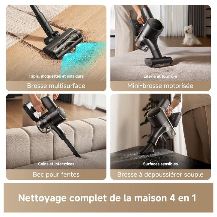 DREAME R20 SE - Aspirateur Balai sans fil - 20 000 PA - Autonomie 90 min - Éclairage LED DREAME R20 SE - Aspirateur Balai sans fil - 20 000 PA - Autonomie 90 min - Éclairage LED