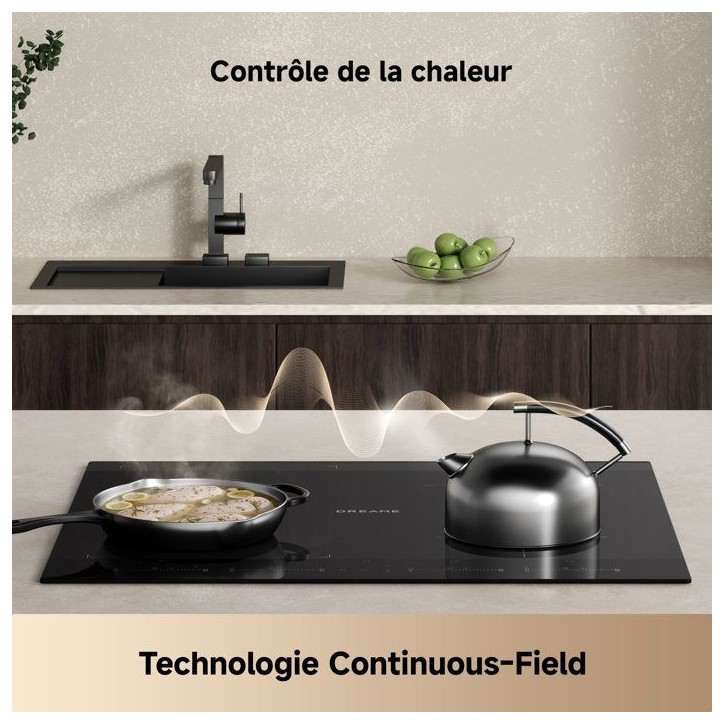 Plaque induction 4 feux - DREAME - EZ60 - 60 cm - 4 zones - zone modulable Plaque induction 4 feux - DREAME - EZ60 - 60 cm - 4 zones - zone modulable