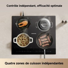 Plaque induction 4 feux - DREAME - EZ60 - 60 cm - 4 zones - zone modul