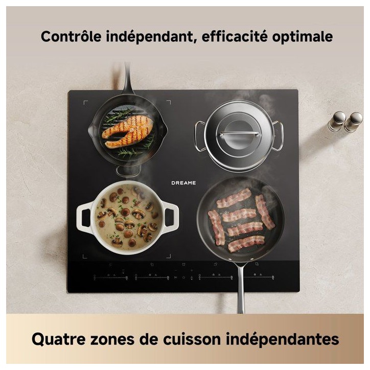 Plaque induction 4 feux - DREAME - EZ60 - 60 cm - 4 zones - zone modulable Plaque induction 4 feux - DREAME - EZ60 - 60 cm - 4 zones - zone modulable