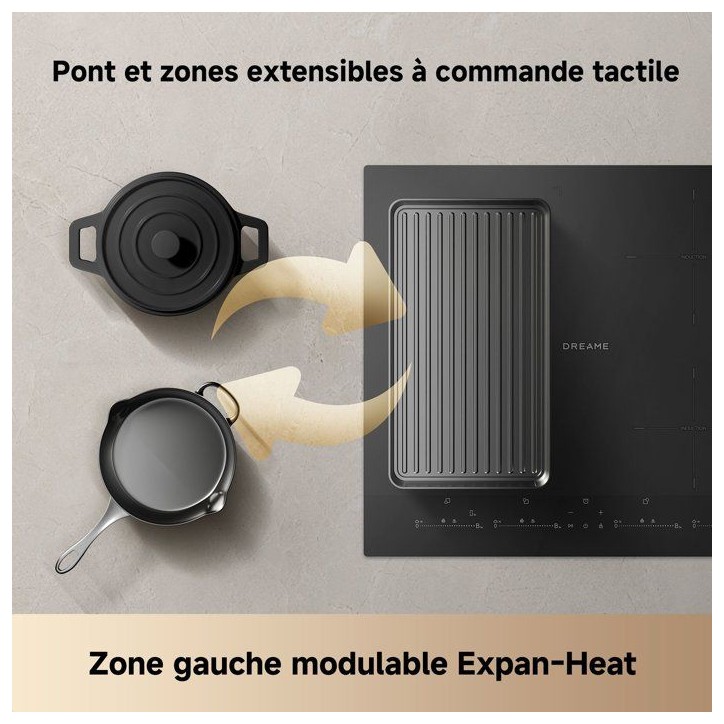 Plaque induction 4 feux - DREAME - EZ60 - 60 cm - 4 zones - zone modulable Plaque induction 4 feux - DREAME - EZ60 - 60 cm - 4 zones - zone modulable