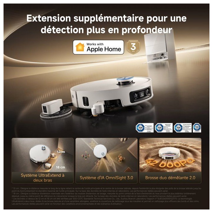 Aspirateur robot laveur - DREAME X60 Ultra Complete Grey - Autonomie longue - 42 000 Pa Aspirateur robot laveur - DREAME X60 Ultra Complete Grey - Autonomie longue - 42 000 Pa