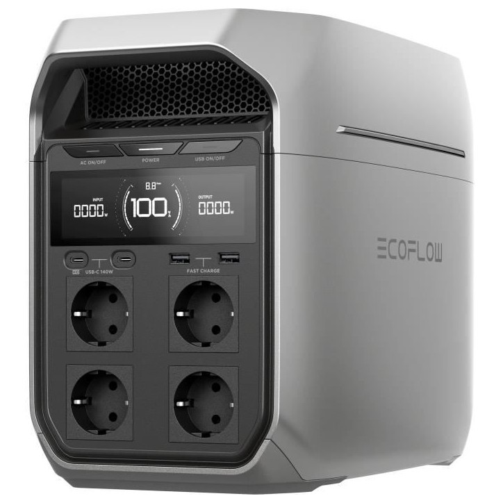 Station d'alimentation portable - EcoFlow - DELTA 3 Plus - Capacité 1024 kWh, sécurité d'alimentation, conception portable