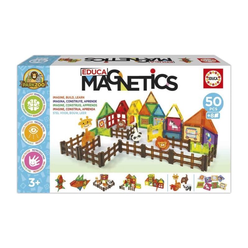 Magnetics Parc Zoo - Jeu de construction - EDUCA - 50 pieces magnétiq
