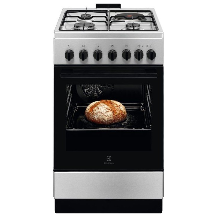Piano de cuisson mixte (gaz + électrique) - ELECTROLUX - LKM520011X - 4 feux - 1 four - 1,65 kWh - 60 cm