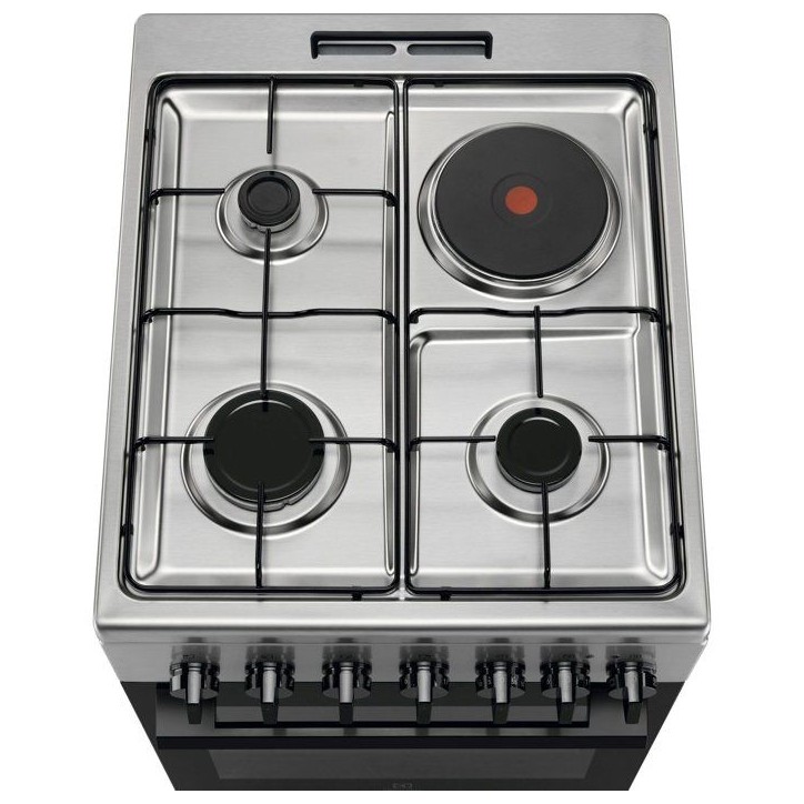 Piano de cuisson mixte (gaz + électrique) - ELECTROLUX - LKM520011X - 4 feux - 1 four - 1,65 kWh - 60 cm