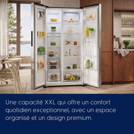 Réfrigérateur américain - ELECTROLUX - EAT6ME53U0 - 532L - 2 portes - pose libre - classeE - 177x91x67cm - silver - NoFrost