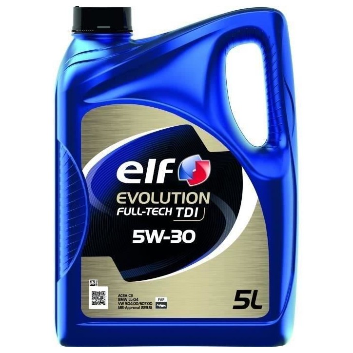 Huile moteur - ELF - EVOLUTION FULL-TECH TDI 5W-30 - 5L Huile moteur - ELF - EVOLUTION FULL-TECH TDI 5W-30 - 5L