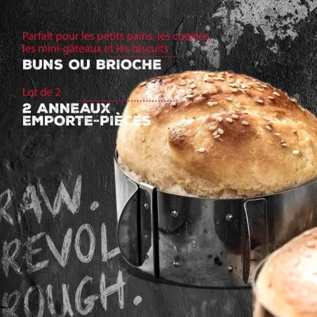 Ensemble de 2 pieces emporte-piece rond réglable et presse a burger - FACKELMANN PROFESIONAL - Pour hamburger