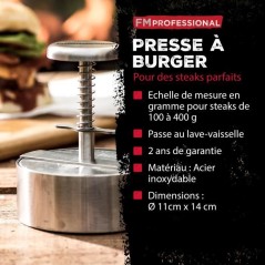 Ensemble de 2 pieces emporte-piece rond réglable et presse a burger -
