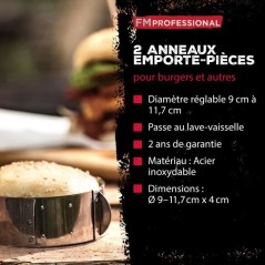 Ensemble de 2 pieces emporte-piece rond réglable et presse a burger -