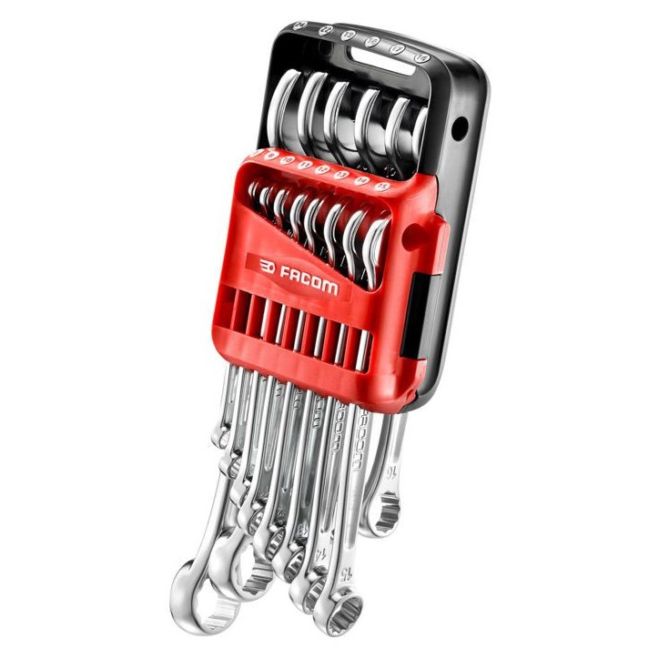 FACOM Jeu de 12 Cles Mixtes Sur Etui Portatif 440.JP12APB - Manche a Section Variable - Passage du Couple Sans Douleur FACOM Jeu de 12 Cles Mixtes Sur Etui Portatif 440.JP12APB - Manche a Section Variable - Passage du Couple Sans Douleur