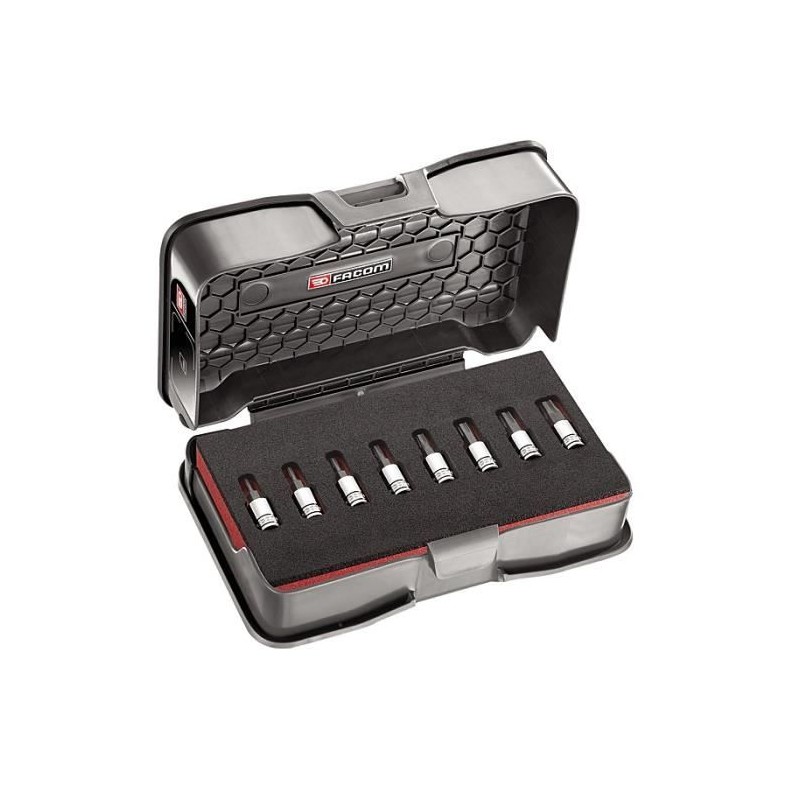 Coffret de douilles OGV GRIP - FACOM - 8 pieces - Hexagonal - Chrome b