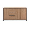 DENVER Buffet 3 portes 3 tiroirs - Décor chene artisan / Anthracite -