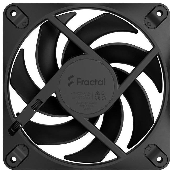FRACTAL DESIGN - Dynamic 3 12 Black - Ventilateur - 12 Black FRACTAL DESIGN - Dynamic 3 12 Black - Ventilateur - 12 Black
