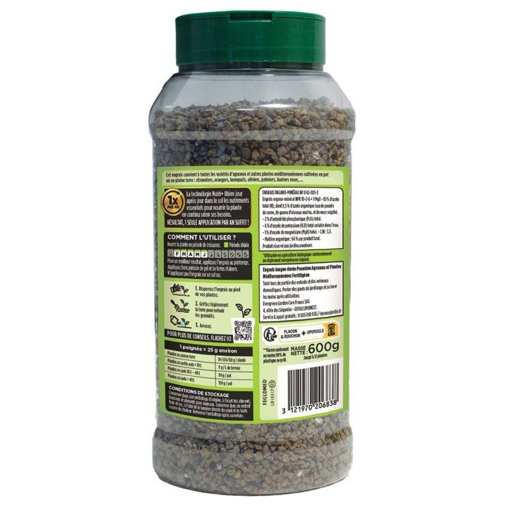 Engrais longue durée premium agrumes plantes méditerranéennes 600 g - FERTILIGENE - FEGLDMED Engrais longue durée premium agrumes plantes méditerranéennes 600 g - FERTILIGENE - FEGLDMED