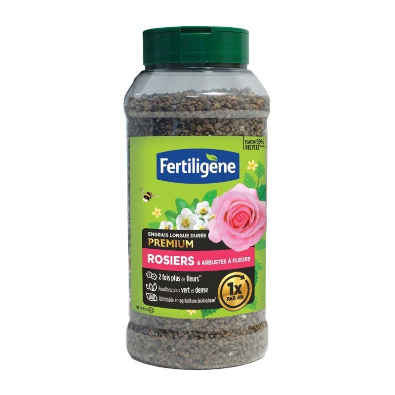 Engrais longue durée premium rosiers arbustes a fleurs 600 g - FERTIL