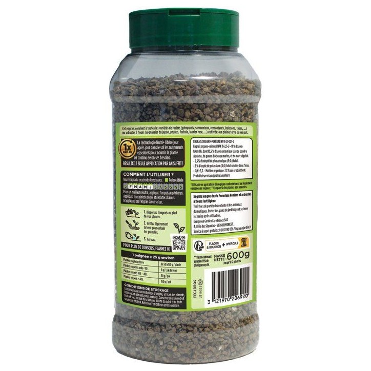 Engrais longue durée premium rosiers arbustes a fleurs 600 g - FERTILIGENE - FEGLDROS Engrais longue durée premium rosiers arbustes a fleurs 600 g - FERTILIGENE - FEGLDROS